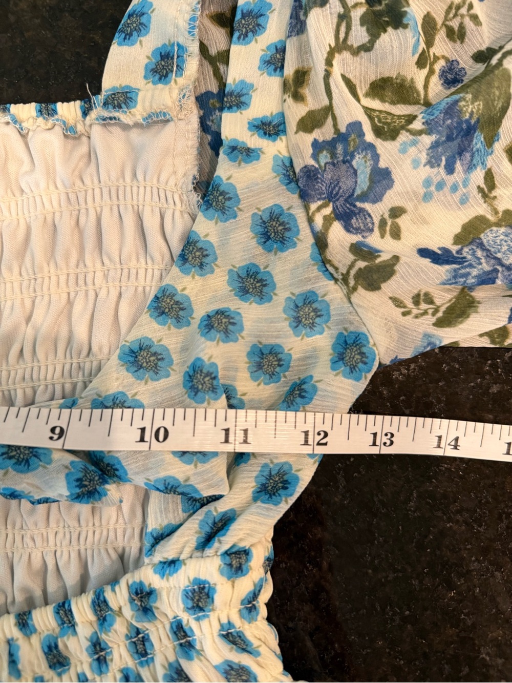 Taylor Tie-Back Maxi Dress in Mixed Blue Floral Prints Size 2 - Picture 11 of 15